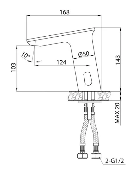 Смеситель для раковины IDDIS Pulse сенсорный PULSBS2i86 (детальная фотография), для раковины