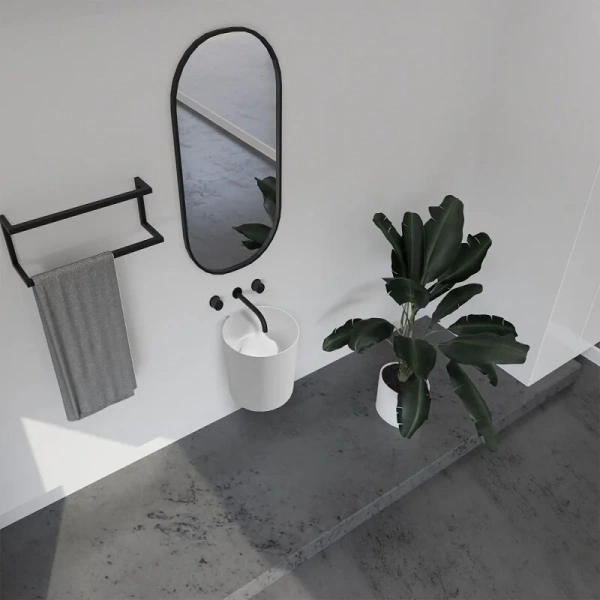 Раковина Abber Stein 42 см подвесная AS2624 (детальная фотография), белые