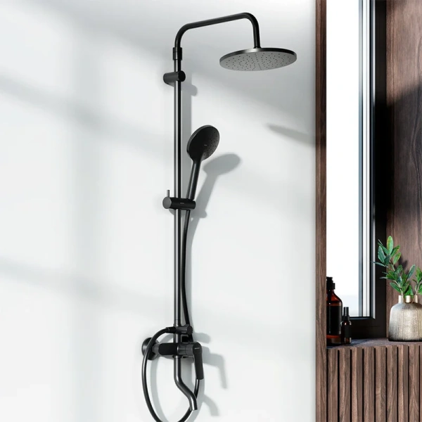 Душевая стойка Damixa Jupiter черная 977740300 (детальная фотография), настенные