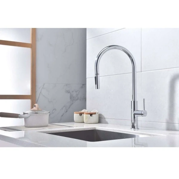 Смеситель для кухни Paulmark Senso хром Se215180-CR (детальная фотография), современные, hi-tech