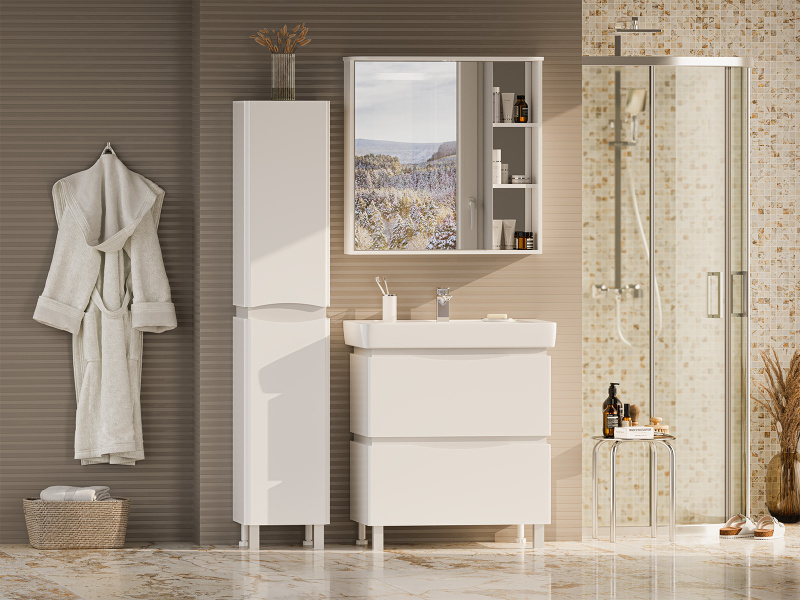 Шкаф-пенал, петли слева, цвет белый, Misty Венера П-ВНР05035-01Л (детальная фотография), в наличии index_1