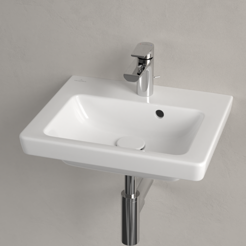 Раковина Villeroy & Boch Subway 2.0 50 см ярко-белая с покрытием CeramicPlus 73155GR2 (детальная фотография), прямоугольной формы