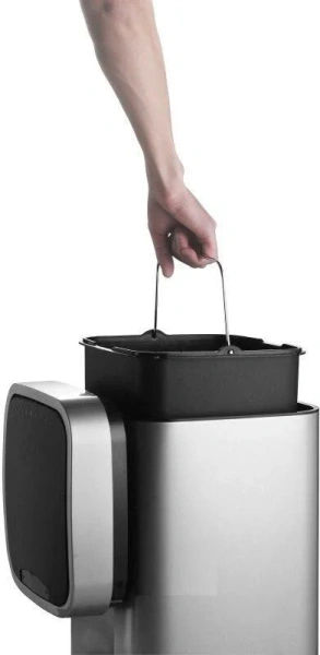 Мусорное ведро WeltWasser WW ME 9 л хром матовый WW RONE MT 9L (детальная фотография), матовый хром