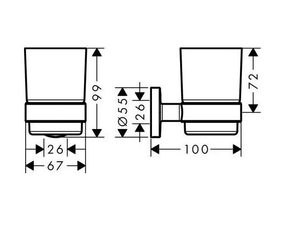 Стакан для ванной Hansgrohe Logis Universal настенный 41718000 (детальная фотография), современные, hi-tech
