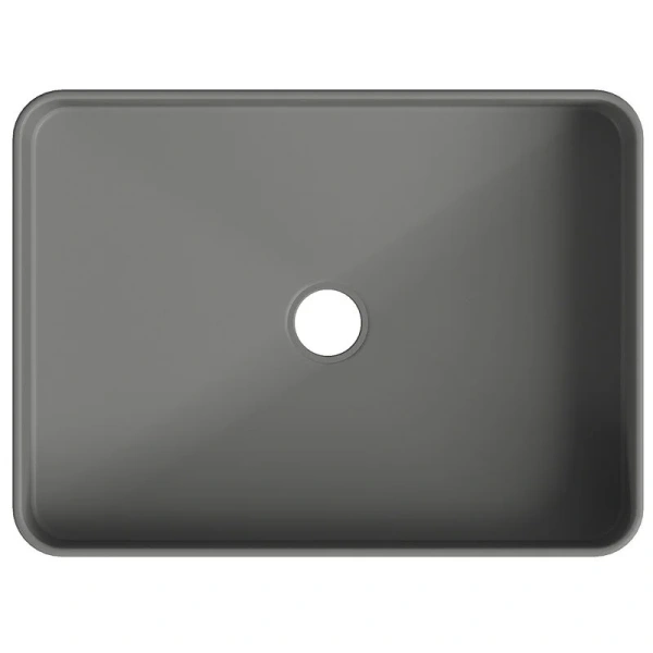Раковина Aqueduto ESPIRAL 50 см серая матовая ESP0430 (детальная фотография), накладные (на столешницу)