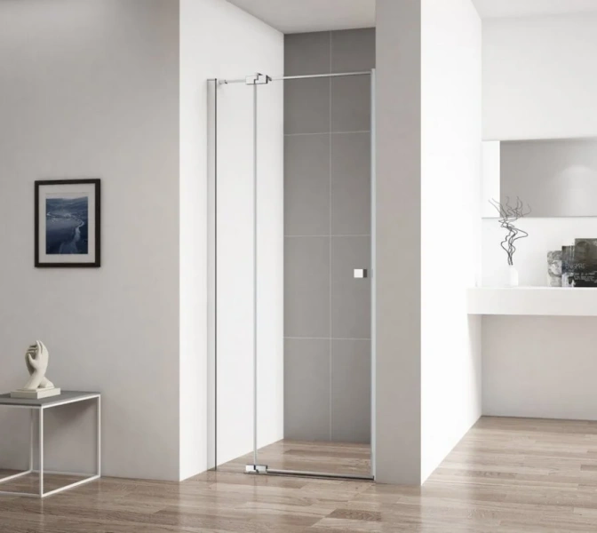 Душевая дверь в нишу Cezares Valvola 80 см прозрачное стекло, профиль хром VALVOLA-B-1-80-C-Cr (детальная фотография)