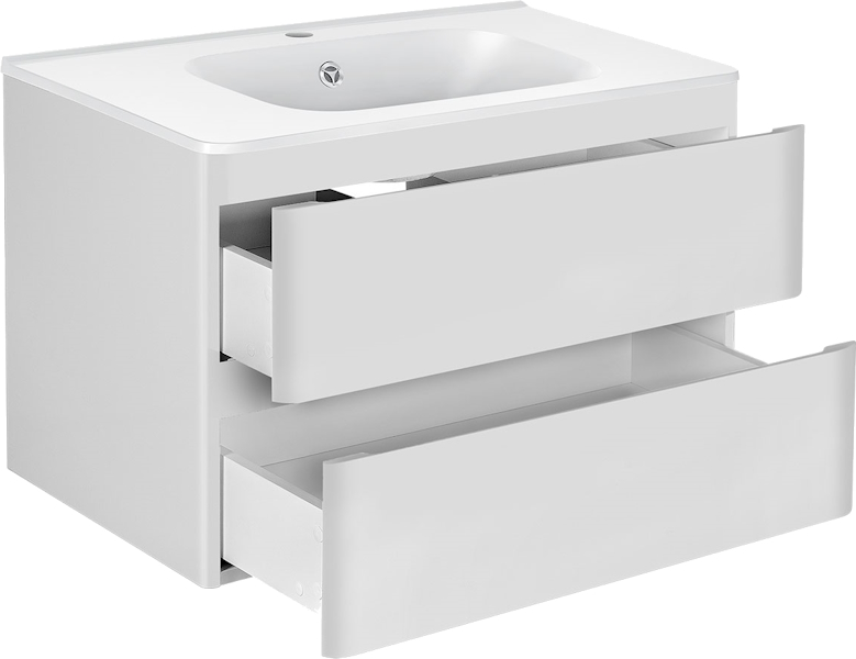 Тумба с раковиной подвесная Vincea Vico VMC-2V800 79,4 см с выдвижными ящиками (детальная фотография), подвесная, пристенная