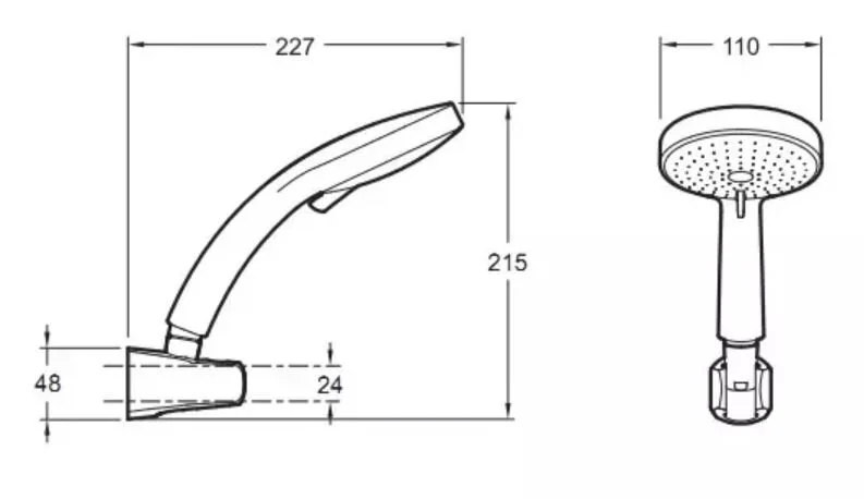 Душевой комплект Jacob Delafon Citrus с настенным держателем E12917-CP (детальная фотография), душевые комплекты, наборы