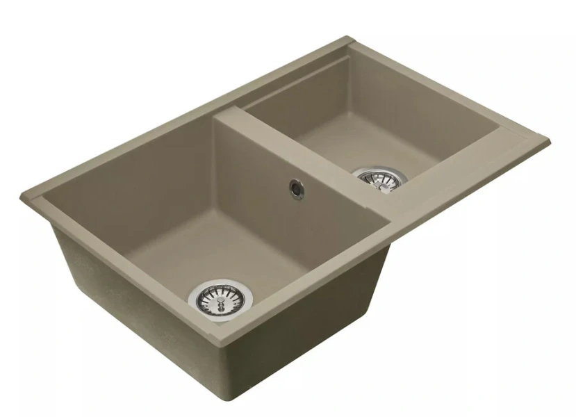 Мойка для кухни Акватон Делия 78 см серый шелк 1A723132DE250 (детальная фотография), прямоугольной формы