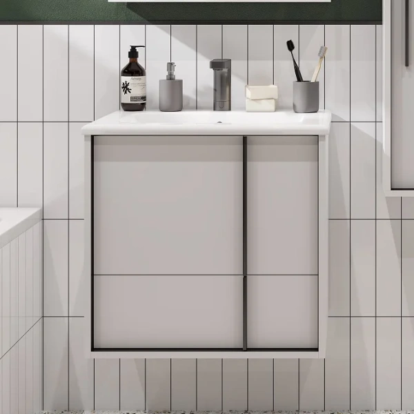 Тумба с раковиной подвесная Акватон Ривьера 1A238801RVX20 60 см пристенная (детальная фотография)