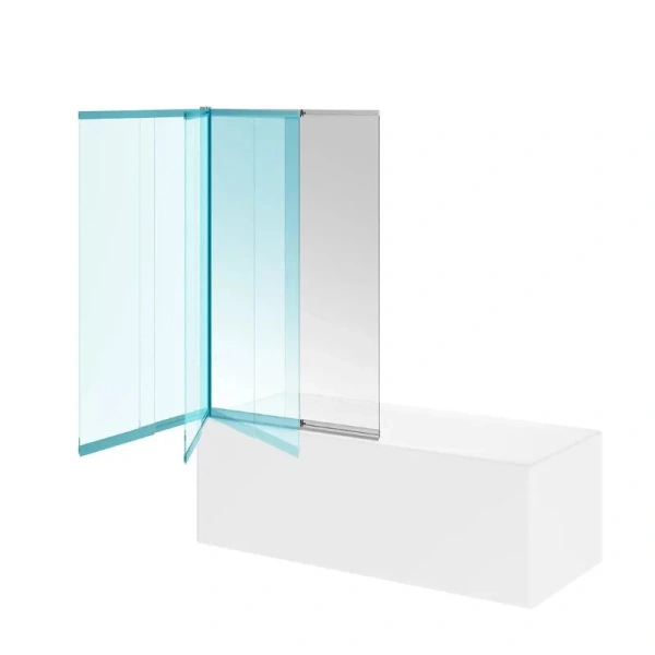 Шторка для ванны Kerama Marazzi Vetro 100x150 см профиль хром VE.100.BSD.CR (детальная фотография), хромированный профиль