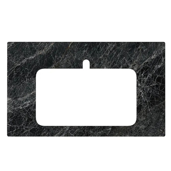 Столешница для встраиваемых сверху раковин Kerama Marazzi Plaza Classic 80 см  Риальто темный серый лаппатированный PL2.VT93\80 (детальная фотография)