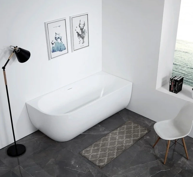 Акриловая ванна ABBER AB9315 170х75 см угловая (детальная фотография), белые