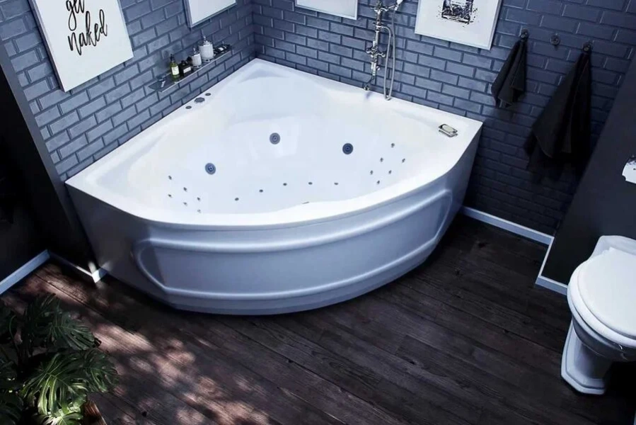 Ванна акриловая Акватек Сириус 164x164 см со вклеенным каркасом SIR164-0000002 (детальная фотография), современныe, hi-tech