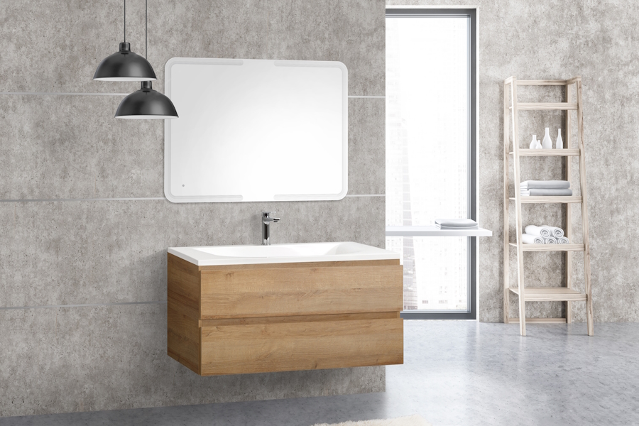 Тумба под раковину подвесная Cezares Molveno 100 см rovere rivera MOLVENO-100-2C-SO-RRIV (детальная фотография), нет в наличии