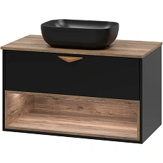 Тумба под раковину подвесная Brevita Bergen 90 см черная