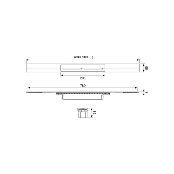 Профиль для душа Tece TECEdrainprofile 90 см золото сатиновое 670902 (детальная фотография), душевой лоток
