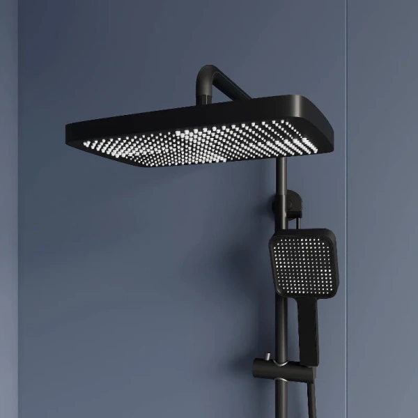 Душевая стойка RGW Shower Panels черная 51140135-04 (детальная фотография), с термостатом