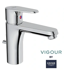 Смеситель для раковины Grohe Vigour с донным клапаном