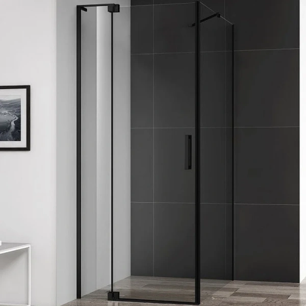 Душевой уголок Cezares Slider 100х90 см стекло прозрачное профиль чёрный SLIDER-AH-1-90-90/100-C-NERO (детальная фотография)