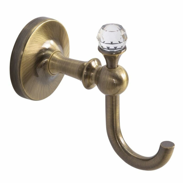 Крючок для ванной Art&Max Antic Crystal AM-2686BSJ (детальная фотография), классические, ретро, с кристаллами swarovski