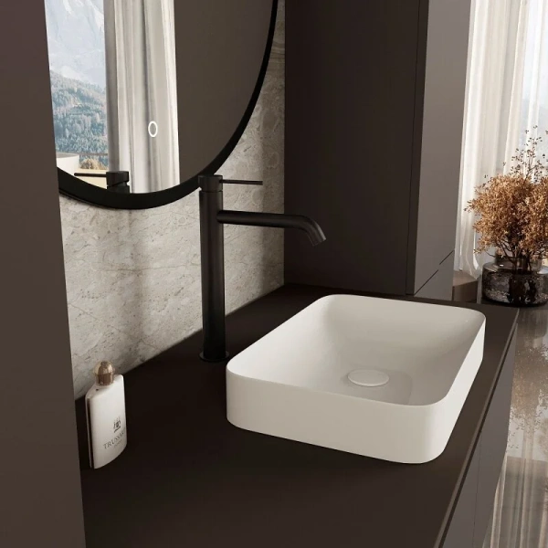 Смеситель для раковины Vincea City черный матовый VBF-2C2MB (детальная фотография), современные, hi-tech