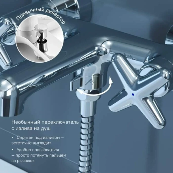 Смеситель для ванны IDDIS Acros хром ACRSB02i02WA (детальная фотография), хром