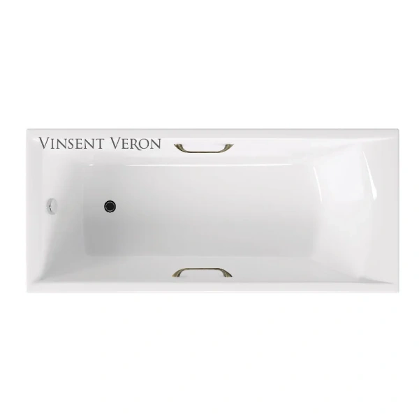Чугунная ванна Vinsent Veron Devon VDV1757545H/VH0012BR, 175 x 75 см, ручки бронза, цвет белый (детальная фотография)
