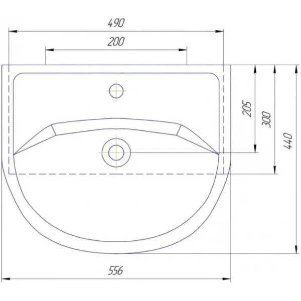 Раковина мебельная Style Line Уют 55 см белая ЛС-00000135 (детальная фотография), в наличии