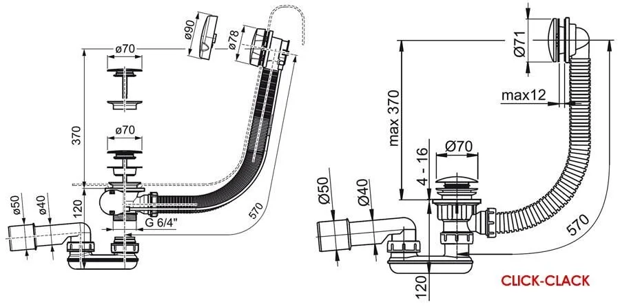 Слив-перелив Ravak квадратный X01507 (детальная фотография), полуавтомат