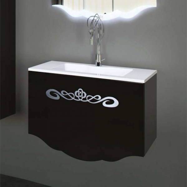 Мебель для ванной La Beaute CHER 85 (детальная фотография), подвесная, напольная, пристенная