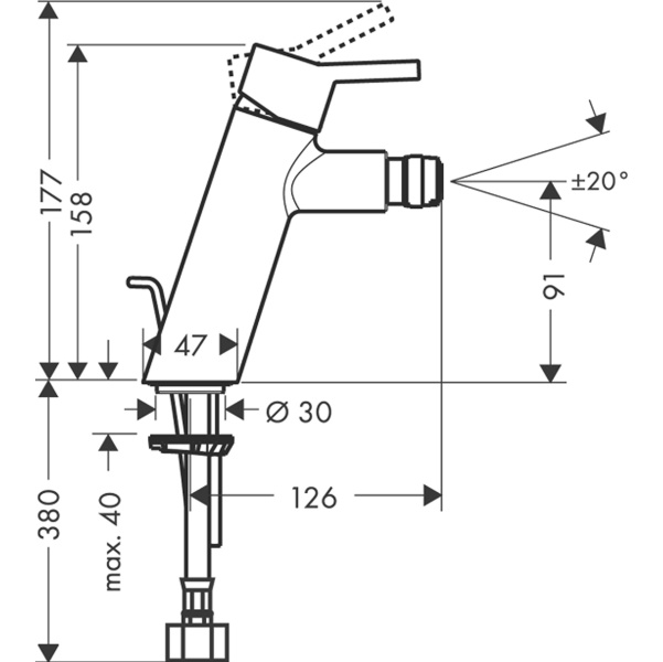 Схема (детальная фотография), для биде
