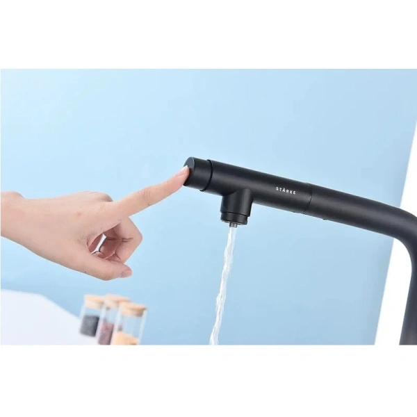 Смеситель для кухни Paulmark Urban антрацит Ur213104-401 (детальная фотография), с 1 монтажным отверстием