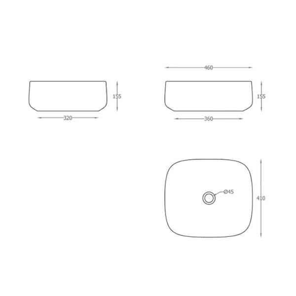 Раковина ArtCeram Cognac 46 см белый глянцевый COL007 01 00 (детальная фотография), современные, hi-tech