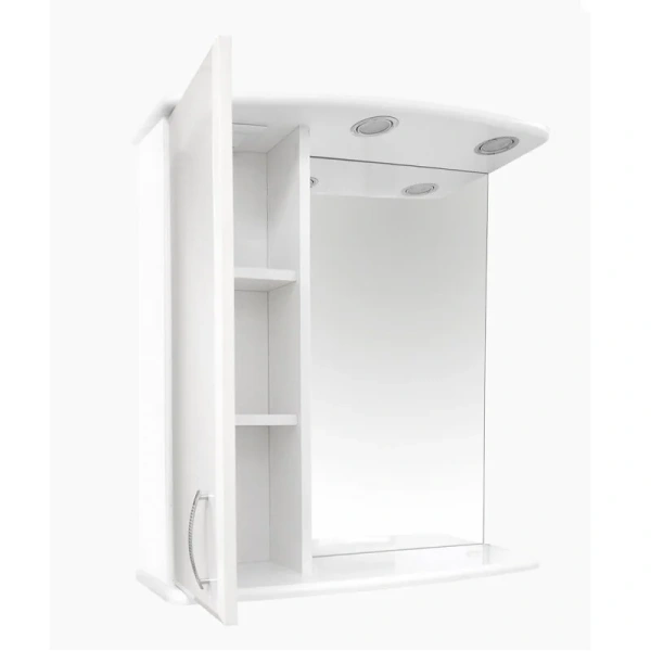 Зеркальный шкаф с подсветкой Misty Астра 60 см белый, правый Э-Аст04060-01СвП (детальная фотография), современные, hi-tech