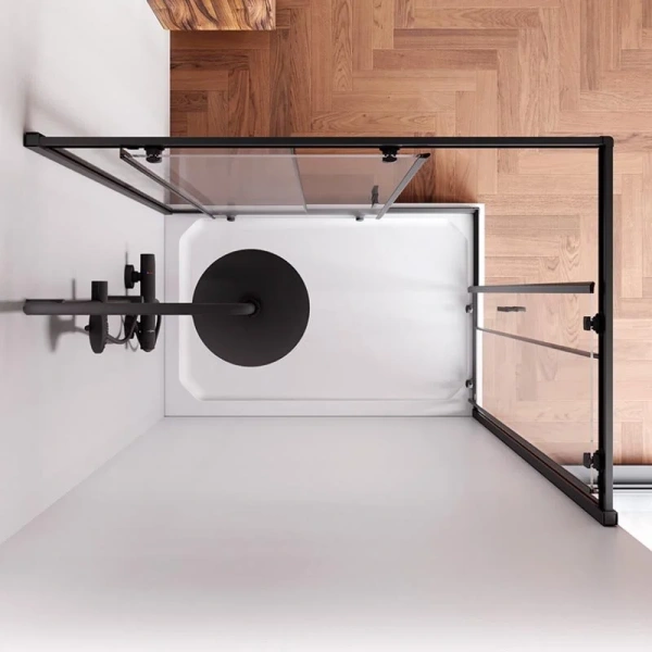 Душевой уголок Am.Pm Gem 120х80 см профиль черный W90G-404-120280-BT (детальная фотография), со средним поддоном