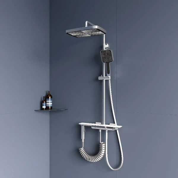 Душевая стойка RGW Shower Panels 51140135 с термостатом (детальная фотография), хром, белые, черные, другие