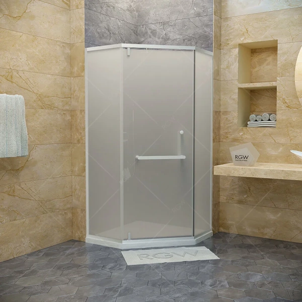 Душевой уголок RGW Hotel HO-084W 90x90 см профиль белый, стекло матовое 350608499-25 (детальная фотография)