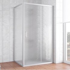 Душевой уголок профиль матовый хром стекло шиншилла Vegas-glass