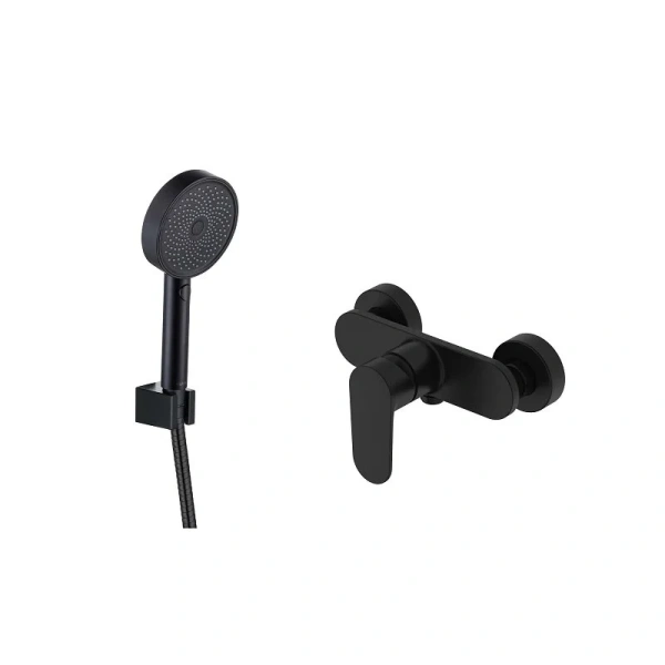 Душевой комплект Акватек Ника черный матовый AQ1834MB (детальная фотография)