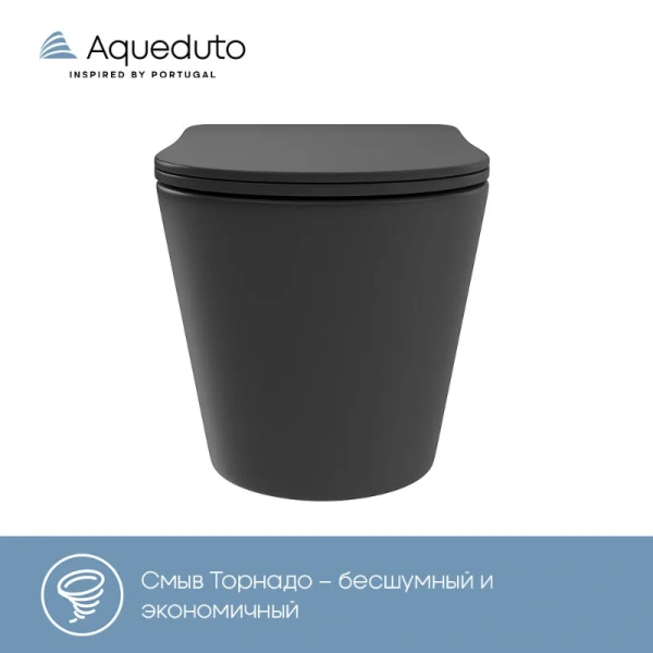 Унитаз подвесной Aqueduto CONE Plus черный матовый CONT0240 (детальная фотография), черные