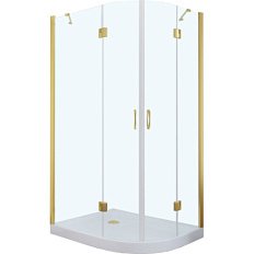 Душевой уголок Vegas-Glass AFS-F 120x100 см профиль золото стекло прозрачное левый