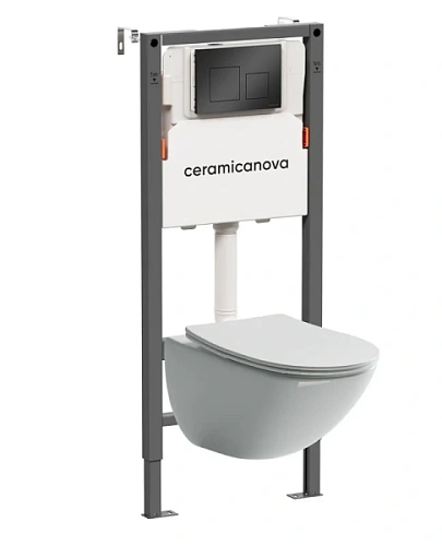 Унитаз с инсталляцией Ceramica Nova Mono кнопка черная матовая - фото 2