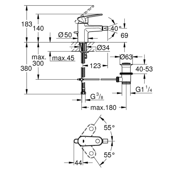 Схема (детальная фотография), для биде