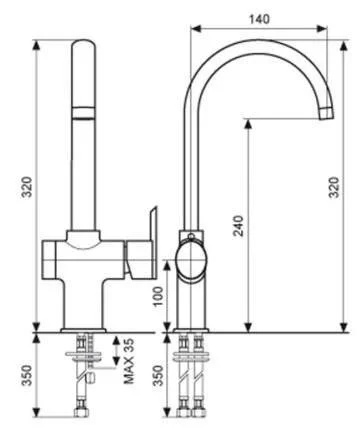 Смеситель для раковины Emmevi Elly 41073 41073CR (детальная фотография), для раковины