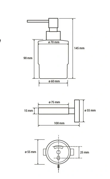 Дозатор для мыла Bemeta Omega настенный 104109102 (детальная фотография), современные, hi-tech