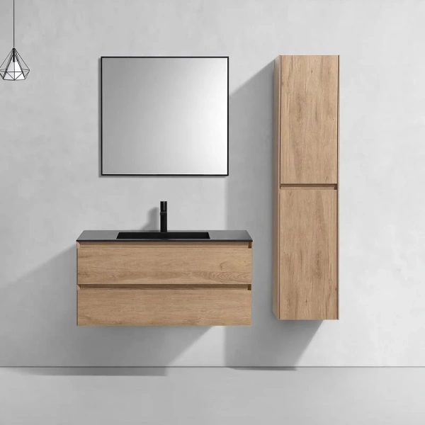 Тумба под раковину подвесная Vincea Luka 100 см натуральный дуб VMC-2L100NO (детальная фотография), 100 см