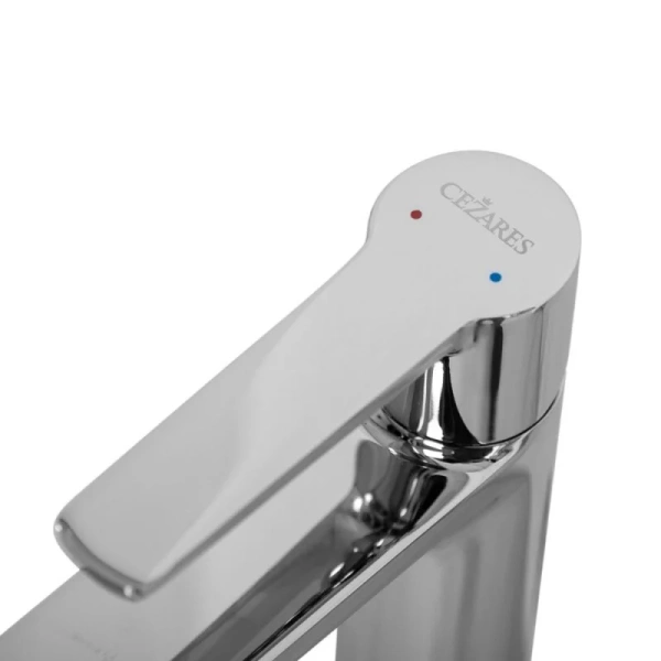Смеситель для раковины Cezares Lux хром LUX-LC-01-W0 (детальная фотография), высокие, из латуни, округлая форма