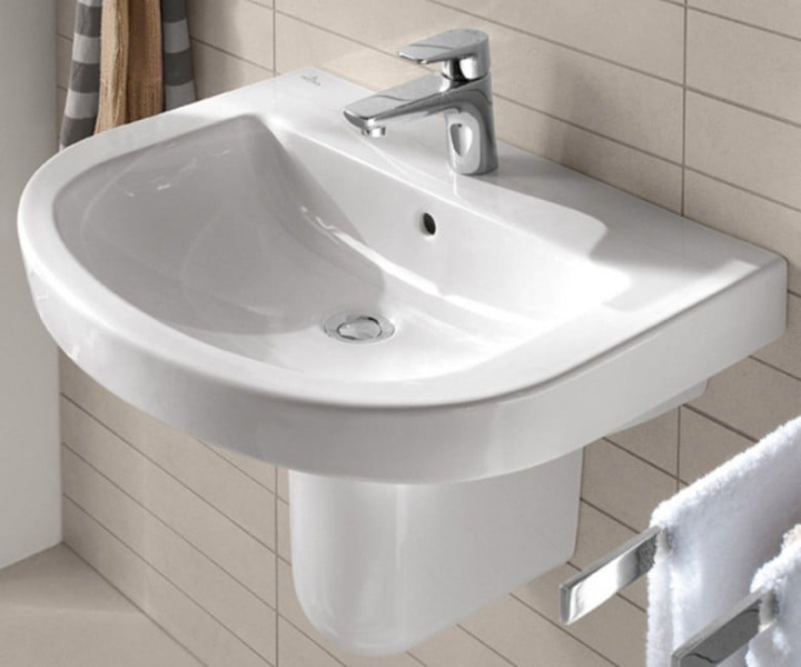Раковина Villeroy & Boch Subway 2.0 60 см альпийский белый с покрытием CeramicPlus 711460R1 (детальная фотография), подвесные, на полупьедестал, на пьедестал, пристенные