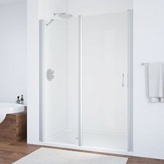 Душевая дверь профиль матовый хром стекло прозрачное Vegas-glass